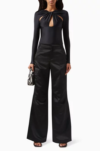 Twisted Cut-out Bodysuit in Jersey