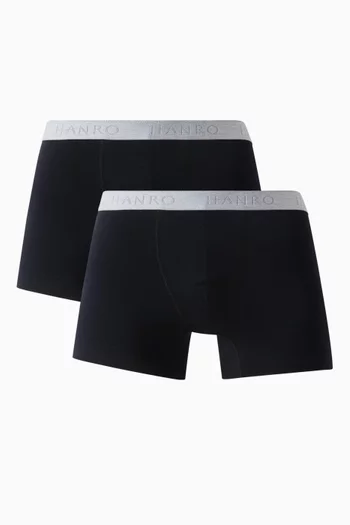 طقم بوكسر بشعار الماركة قطن جيرسيه، قطعتان