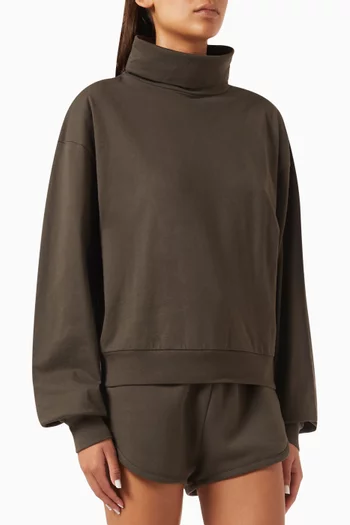 Boxy Turtleneck in Cotton-jersey