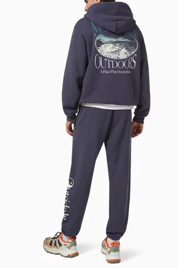 كنزة بغطاء رأس أوت دورز مطبوعة صوف قطني