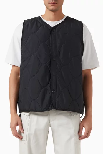 Insulated Military Vest in Quilted Nylon