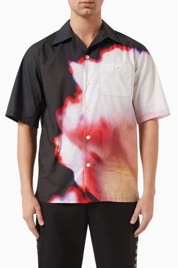 Solarised Flower Hawaiian Shirt in Cotton