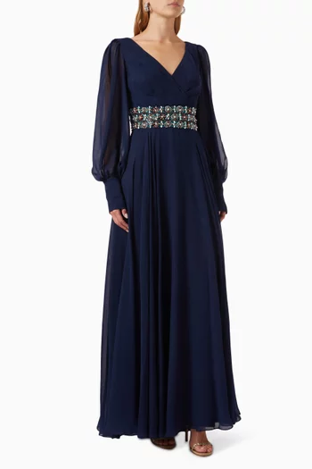 Belted Wrap Gown