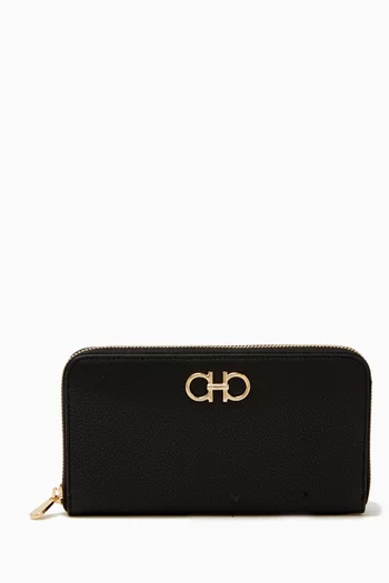 Gancini Continental Wallet in Leather