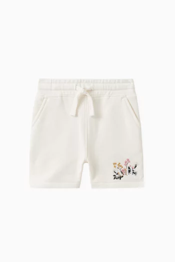 Floral Logo Shorts in Cotton