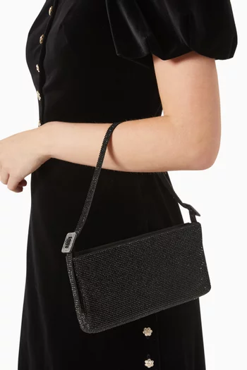 حقيبة كتف يور بيست فرينت لا غراندي متوسطة قماش شبكي مرصع بأحجار الراين