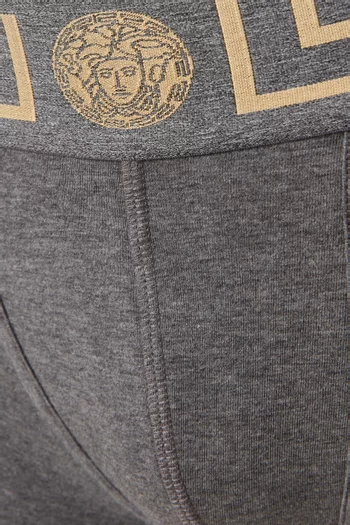 Greca Border Boxers in Cotton Jersey