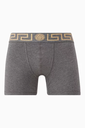 Greca Border Boxers in Cotton Jersey