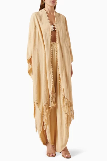 Yalchen Knots Cape in Cotton Jute