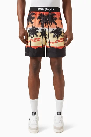 Palm-print Degrade Shorts