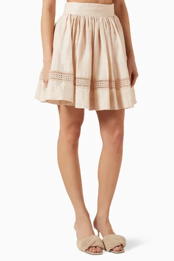 Carrie Mini Skirt in Linen