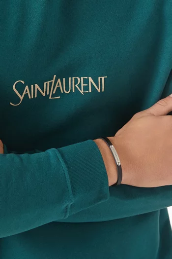 ID Plaque Bracelet in Leather
