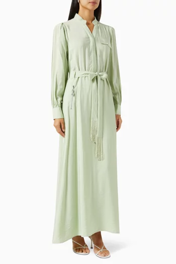 Belted Maxi Dress in Viscose