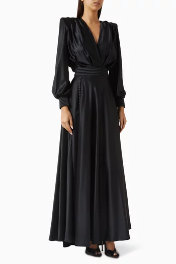 Chrystallia Gown in Stretch-satin