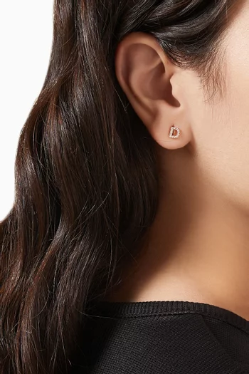 D Letter Diamond Single Stud Earring in 18kt Gold
