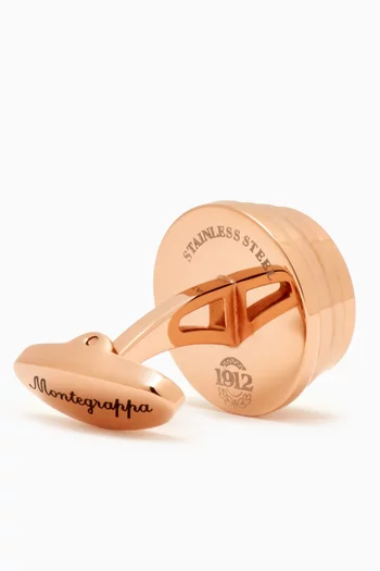 Stairway Cufflinks in Rose Gold-plated Metal