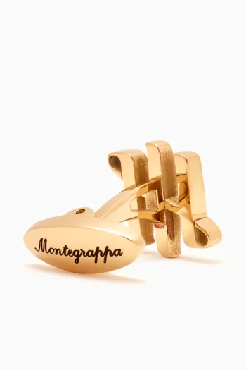 Ambigram Cufflinks in Yellow Gold PVD