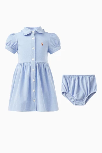 Oxford Dress & Bloomers in Knit Mesh