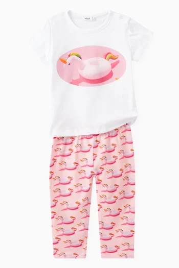Unicorn Print Leggings in Cotton