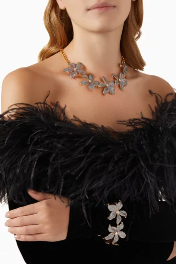 Lilium Crystal Choker in 24kt Gold-plated Bronze