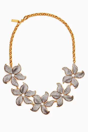 Lilium Crystal Choker in 24kt Gold-plated Bronze