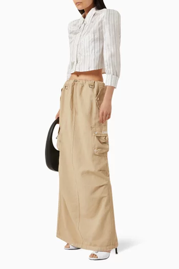 Cargo  Maxi Skirt in Cotton