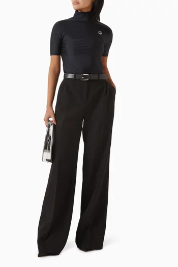 High-neck Logo Top in Jersey