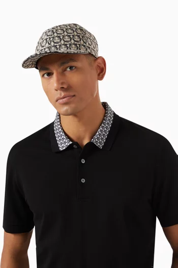 Gancini Pattern Baseball Cap in Cotton