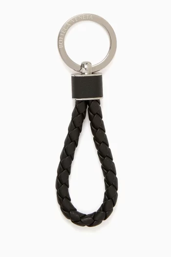 Key Ring in Intreccio Leather