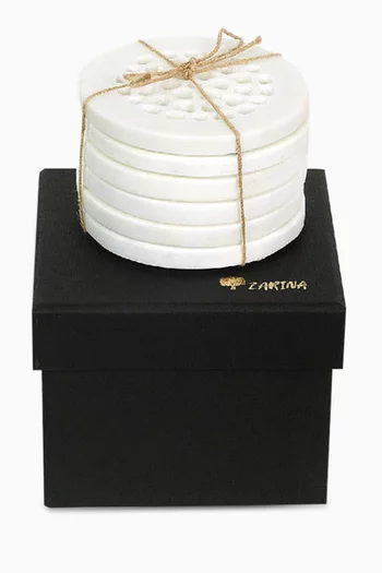 طقم قواعد أكواب رخام، 6 قطع