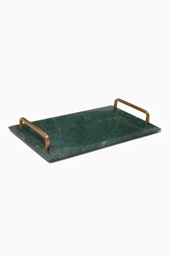 Tray with Brass Handles in Marble