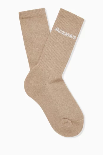 Les chaussettes Jacquemus Logo Socks in Organic Cotton-blend