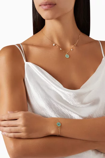 Amelia Dubai Mother of Pearl Reversible Necklace in 18kt Gold