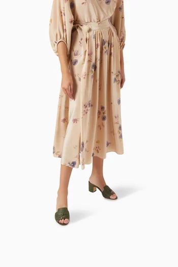 حذاء سمر تشارمز بكعب عريض 55 مم جلد نعام