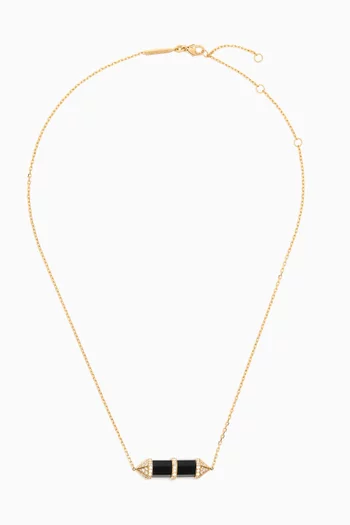 Chakra Medium Black Onyx & Diamond Necklace in 18kt Gold