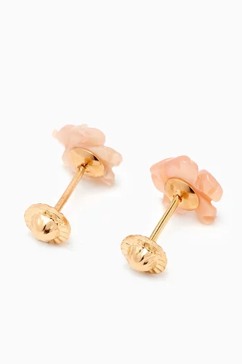 Floral Diamond Earrings in 18k Gold