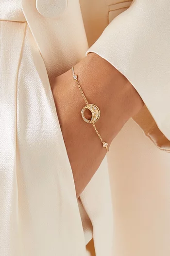 Qamar Starry Night Diamond & Mother of Pearl Bracelet in 18kt Gold