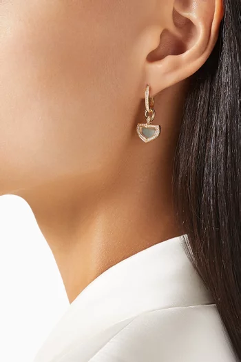 Dome Art Deco Diamond & Mother of Pearl Earrings in 18kt Gold