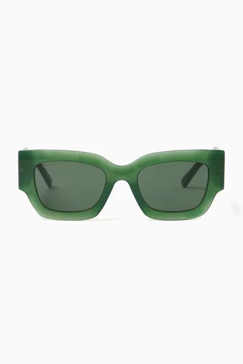 Nena Rectangular Frame Sunglasses in Acetate