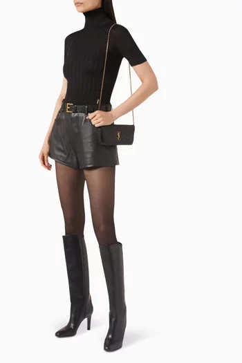 Gaby Phone Holder in Quilted Leather