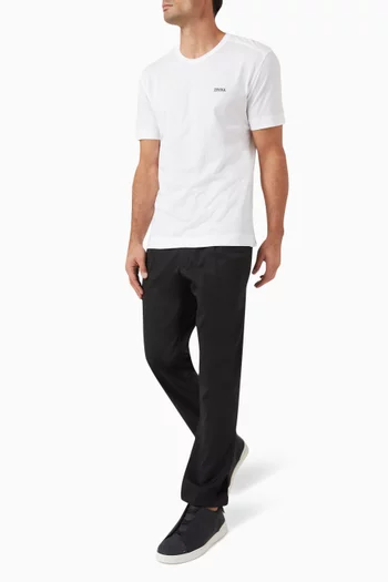 Logo-embroidered T-shirt in Cotton
