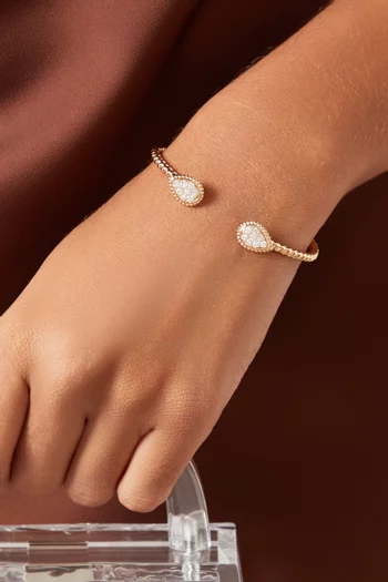 سوار سيربنت بوهيم بحلية صغيرة مرصعة بالماس ذهب وردي عيار 18