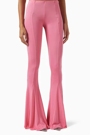 Flared High-rise Pants in Viscose