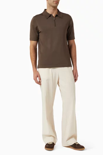 Half-zip Polo Shirt in Viscose-blend