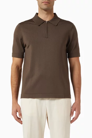 Half-zip Polo Shirt in Viscose-blend