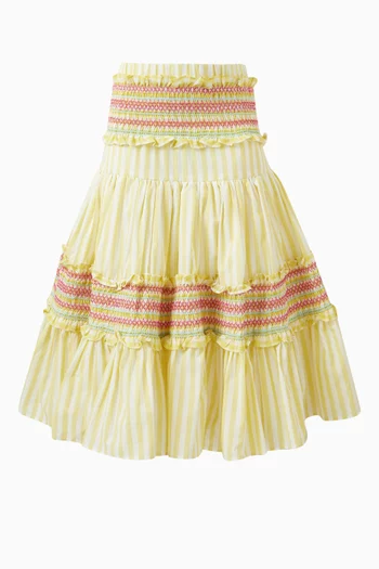 Sofia Smocked Skirt in Cotton