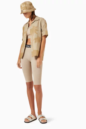 All-over Palms Bowling Shirt in Linen