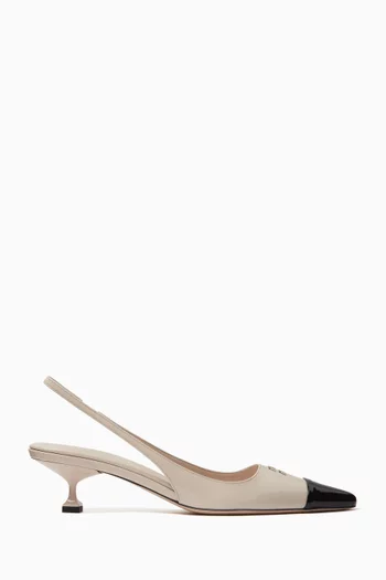 Decollete Slingback 45 Pumps in Patent Leather