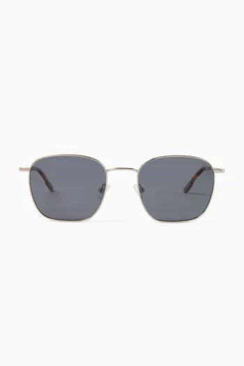 Adam Square Sunglasses in Stainless Steel