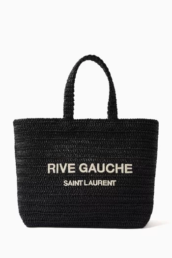 حقيبة يد خوص كروشيه بطبعة Rive Gauche